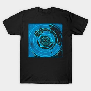 Weathered Clockwork - Light Blue (Gallifreyan inspired) T-Shirt